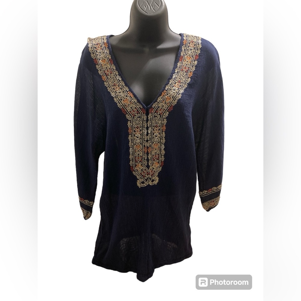 Joie a La Plage Embroidered Bahamas Tunic Cover Up. Size M - Picture 15 of 15